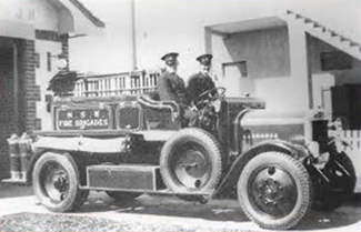 historic fire truck from early 1900s